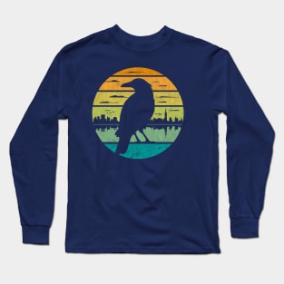 Crow Retro City River Scene Long Sleeve T-Shirt